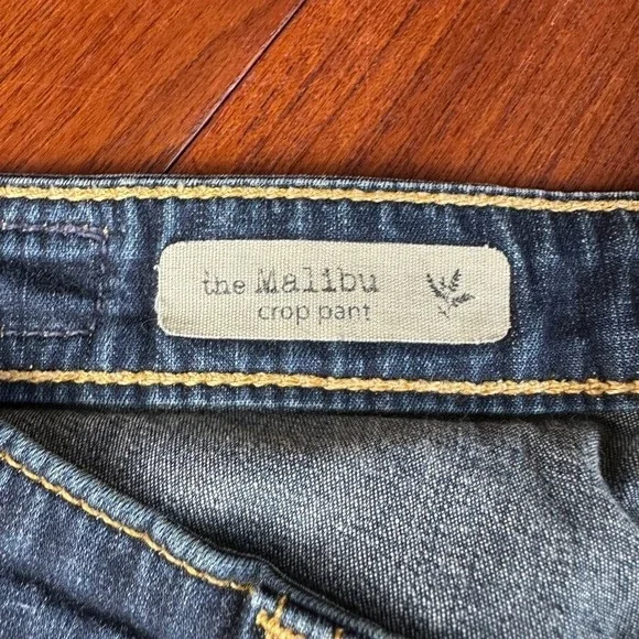 AG Adriano Goldschmied The Malibu Crop Pant Dark Wash Cuffed Denim Jeans 27R - Picture 3 of 12
